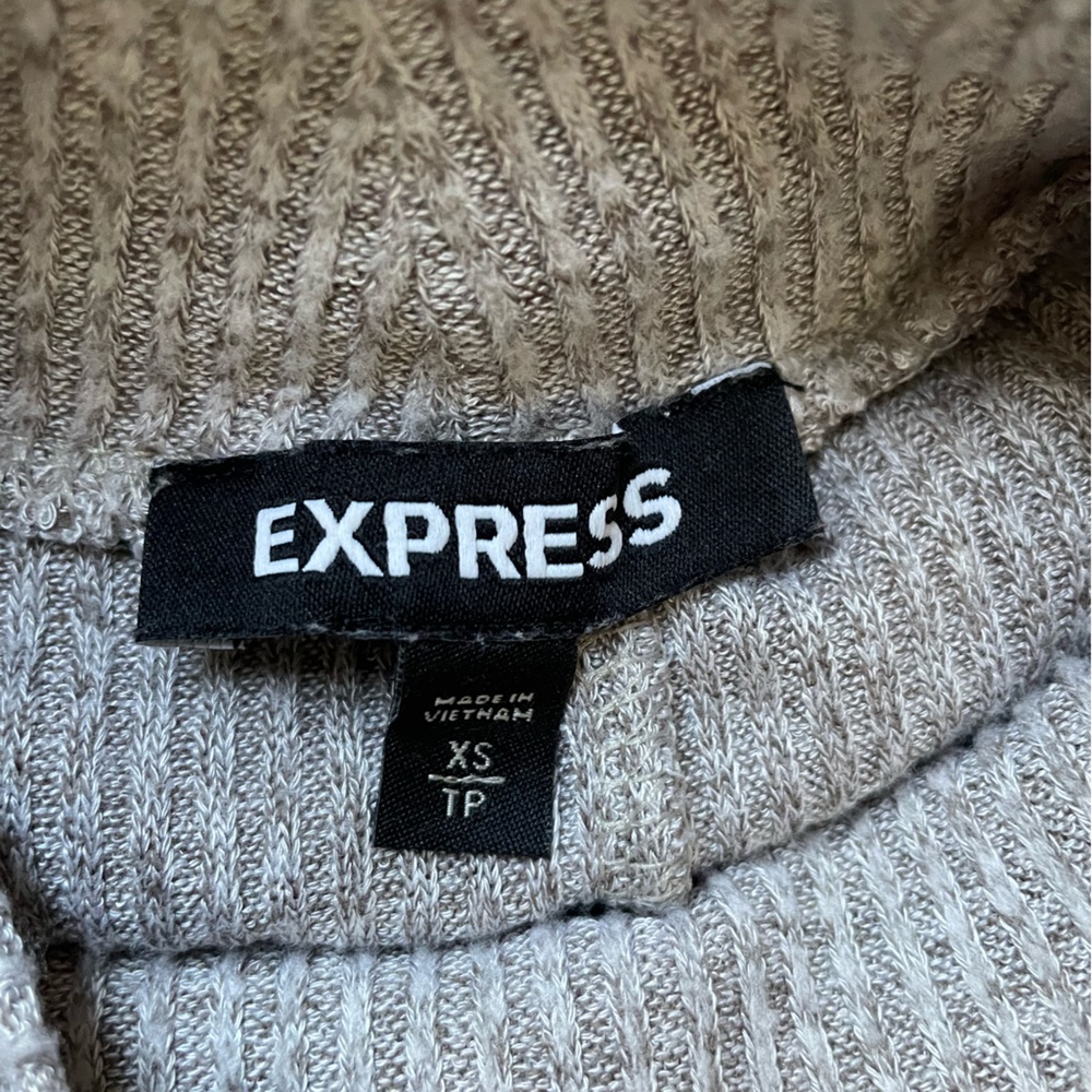 Express Gray Ribbed Knit Dress - Picture 3 of 4